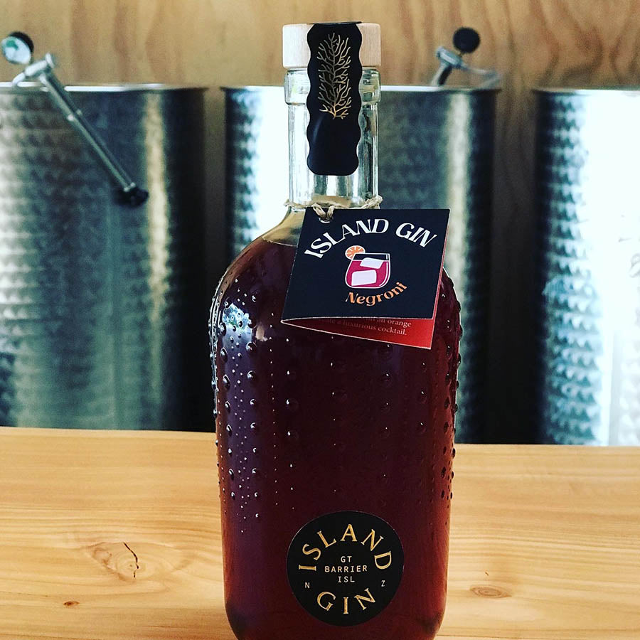 Island Gin Negroni in a bottle with a new label.