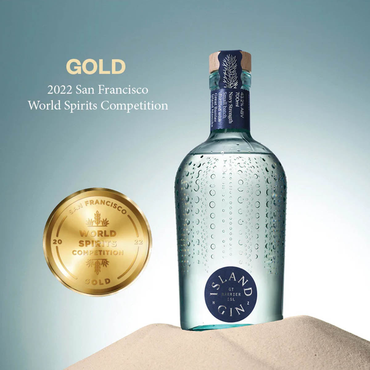 Navy Strength Island Gin - Gold & Best In Country World Gin Awards 2024